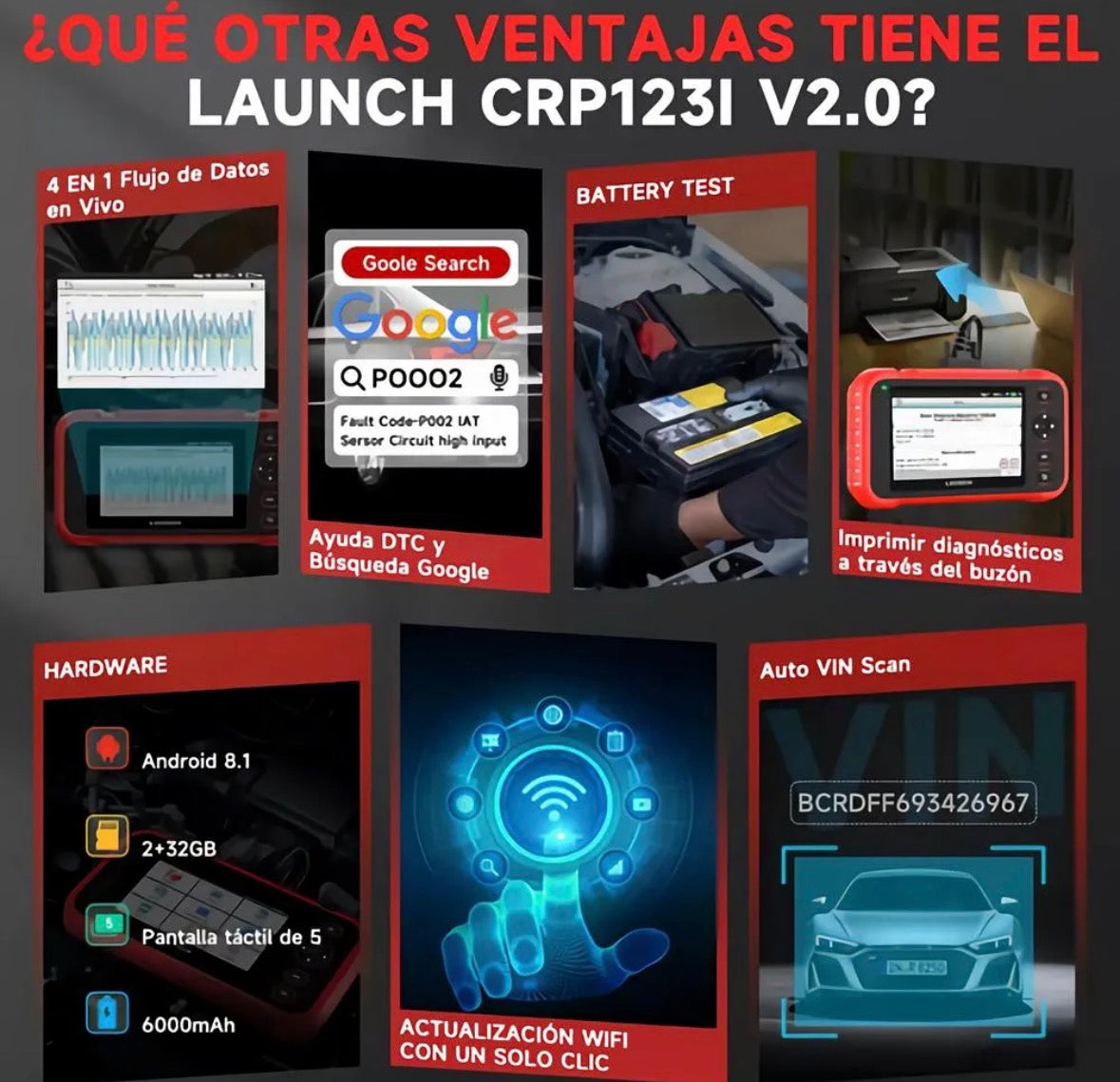 Scanner Automotriz OBD2 LAUNCH CRP123i V2.0 – Diagnóstico Profesional