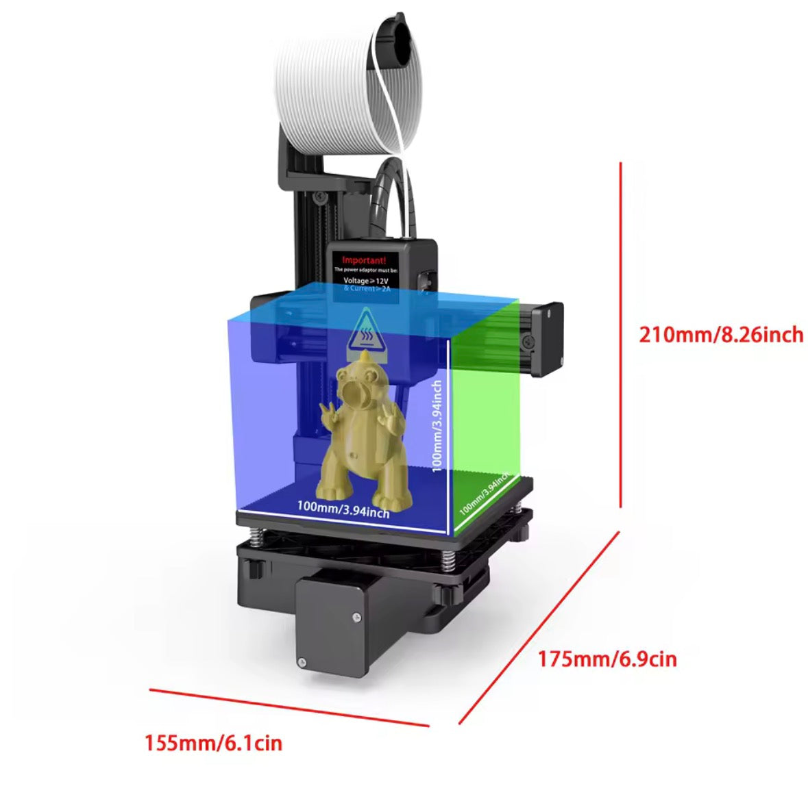 Impresora 3D con Adaptador de Corriente 12V 2A – Alta Precisión