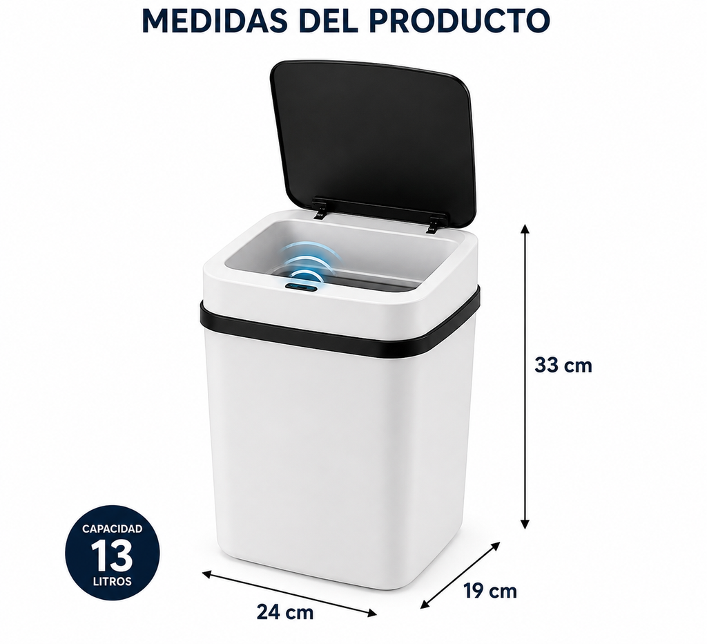 Basurero Inteligente 13L con Sensor Automático