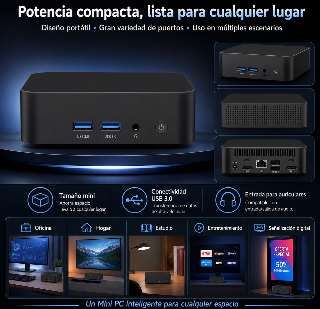 Mini PC Intel Core i9 — 16GB RAM + SSD 512GB