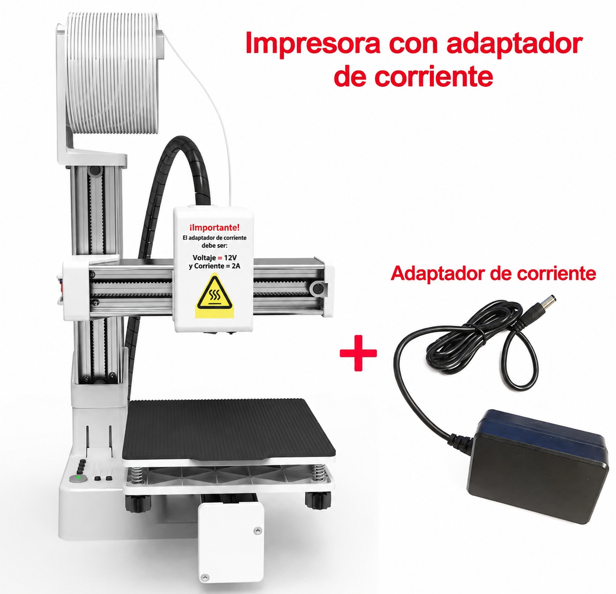 Impresora 3D con Adaptador de Corriente 12V 2A – Alta Precisión